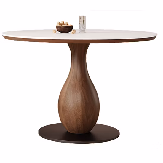 Set da caffè in marmo per soggiorno in pietra sinterizzata in ceramica Tavolo da pranzo rotondo moderno per mobili per la casa a LED